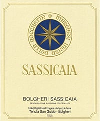 la famosa etichetta del Sassicaia