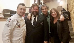 Lo Chef Massimo Ballarò con Marco Maccarrone dell'AIS Agrigento, Fabio Gulotta di Terracotta e Irene Taormina di Duca di Salaparuta