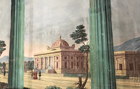 Pittura murale del complesso monumentale presso il Castello di Donnafugata (Foto A. Gulì)